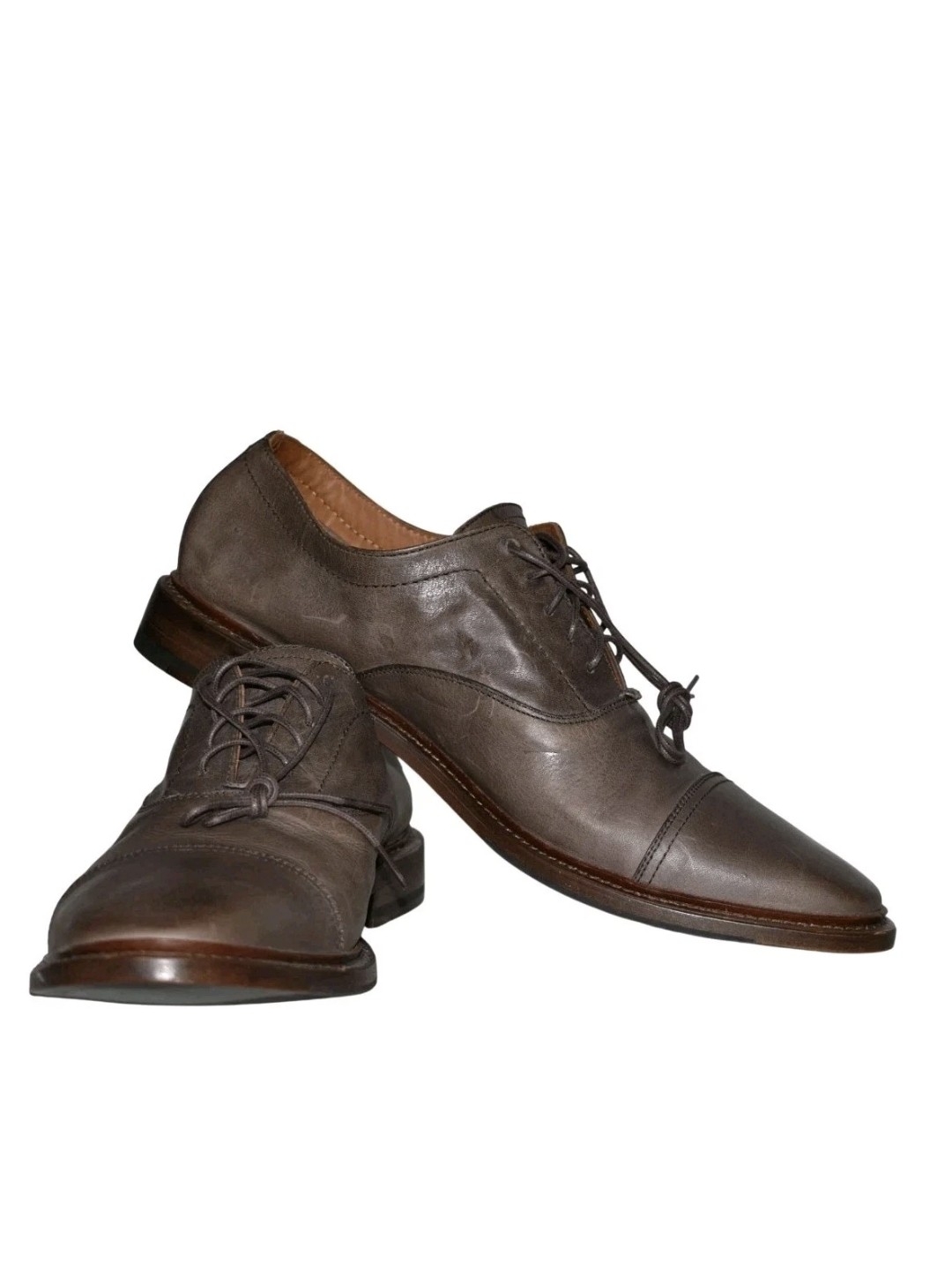 Frye Paul Bal Men’s Leather Cap Toe Oxford Dress Shoes Gray/Brown Tone Sz 11 D
